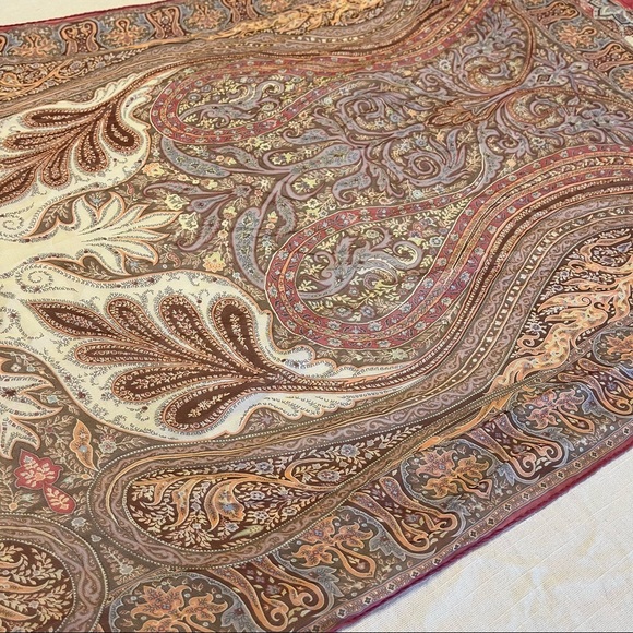 ETRO Paisley Long Scarf Pochette Wrap Multicolor Silk Lightweight 26”x64” Italy - Picture 6 of 12
